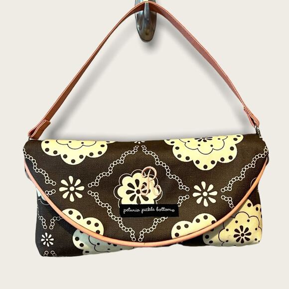 Petunia Pickle Bottom Handbags - Petunia Pickle Bottom Diaper Clutch-Breakfast in Belfast Print “R” Monogram